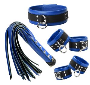 Blue Leather Bondage Essentials Kit