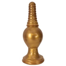 The King Ribbed Tip Anal Plug â€“ Gold